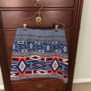 Karen Kane Aztec Mini Skirt, Made in USA